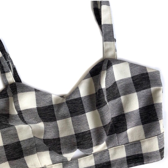 Jealous Tomato Plaid / Check Cut Out Crop Top - Picture 4 of 4